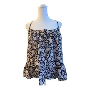 J.Crew Floral Black Flowy Cami Tank Top Size Small Re-Imagined Collection
